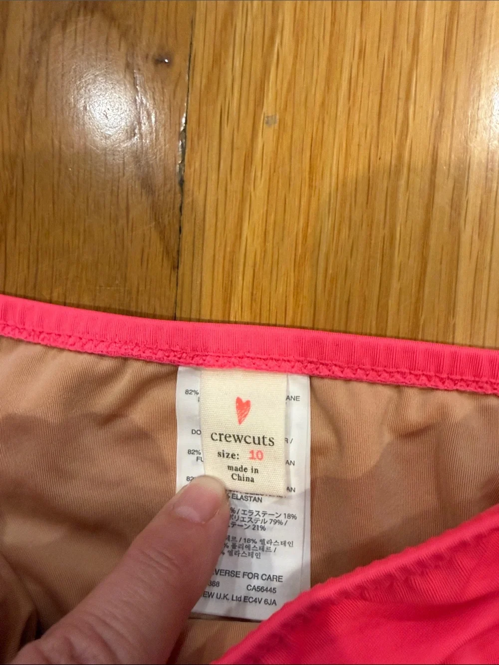 Crewcuts girls pink bikini size 10 .